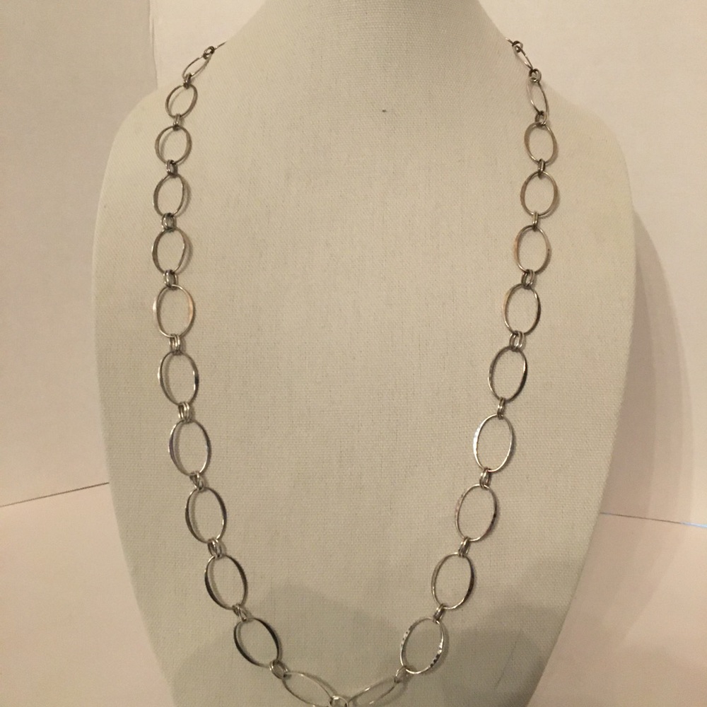Robert Lee Morris (RLM) Sterling Silver 35” Open Chain Long Necklace.